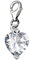 Quiges Charms Anhänger Brillant Weiße Herz Versilbert Damen Schmuck für Bettelarmband