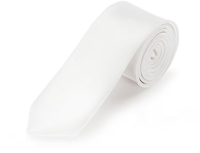Oblique Unique schmale Krawatte, Farbe wählbar (Weiß)