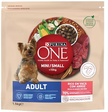 PURINA ONE Small Mini < 10kg Cibo per cani adulti con manzo e riso 1,5kg