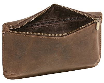 Gürteltasche mit Volllederausstattung LEAS in Echt-Leder, Dunkelbraun 18x10x4cm (LxBxH) Vintage-Collection
