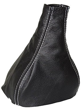 Für Vauxhall Opel Corsa B 1993–2000 Schaltsack schwarz Leder weiß Nähten