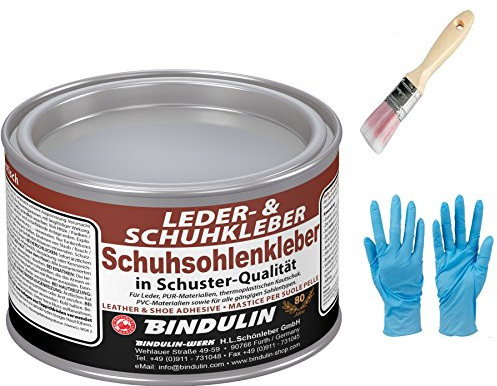 Schuhsohlen- und Lederkleber BINDULIN 350 gr. Dose inkl. 1x synthetischen Pinsel von E-Com24 zum Aufragen