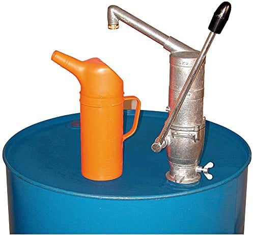 Handbetriebene Ölfasspumpe (Zinkdruckguss), Tauchtiefe 840 mm, Innengewinde 2 Zoll, Fördermenge 25 Liter pro Minute, nichtsrostend