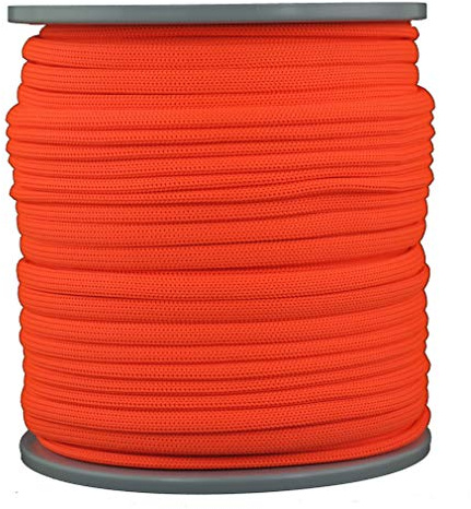 Gepolight ® Leuchtschnur Fb. neon-orange Ø ca. 6mm – 60 Meter – 100% Polyester B1 – leuchtet genial unter Schwarzlicht/Blacklight