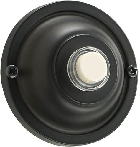 Quorum 7-304-95 Traditional Door Chime Button from Door Chimes Old World Collection in Bronze/Dark Finish,