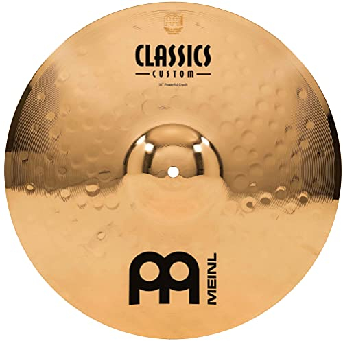 Meinl Cymbals Classics Custom Brilliant Plato Powerful Crash de 16 pulgadas (40,64cm) Platillos de Batería - Bronce B12, Acabado Brillante (CC16PC-B)