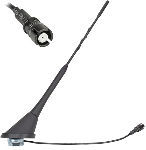 tomzz Audio 1000-006 Auto Antenne Dachantenne KFZ 16V Verstärker Raku 2 II kompatibel mit Audi Opel Seat Skoda VW Anti Noise Stab 24cm 60 Grad