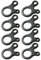Ganzoo Lot de 8 tendeurs de corde en aluminium de qualité supérieure - 3 trous - Idéal en combinaison avec Paracord 550 - Couleur : noir