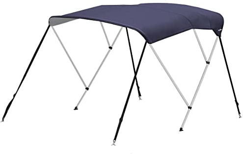 Oceansouth 3-Bogen Classic Bimini Top aus Aluminium – Blau, Montagebreite 1,9–2,1 m, 1,83 m Länge, UV-beständig, wasserabweisend, inkl. Komplett-Montagesatz