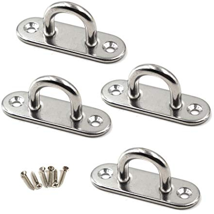 M8 Augplatte 304 Edelstahl Haken Wandmontage Haken Packung mit 4 (Schrauben enthalten)