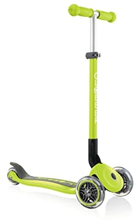 GLOBBER Primo Foldable – Tretroller Kinder, 120/80 mm, ABEC 5, 3-rädrig, höhenverstellbar, Lime grün