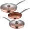 SAN IGNACIO Optimum Copper | Sartenes Antiadherentes | Set de 3 Sartenes de 20, 24 y 28 cm de Diámetro y 2 Tapas | Fabricadas con Aluminio Prensado | Revestimiento Multiclad | Todo Tipo de Cocinas