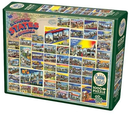 Cobble Hill Puzzles Vintage American Postcards 1000 Pieces Jigsaw Puzzle