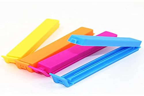 N/X Clip di chiusura in plastica, clip di chiusura, clip per sacchetto congelatore e sacchetti per bordi, noci o caffè (10 pezzi, colorati)