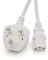 TRD UK White Kettle Lead Power Cable 2M, 3M & 5M 3 pin mains White Power Lead/Power Cord for TV, pc, monitor, plug, cord, printers (1M) (2M)