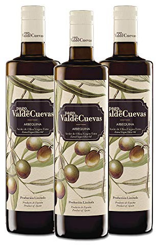 Pago de Valdecuevas Aceite de Oliva Virgen Extra 750ml, caja de 3 unidades, 100% Arbequina AOVE