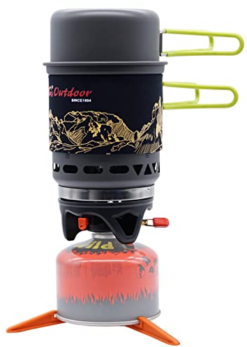 APG Camping Cookware Bowl Pot Pan Tableware Combination Gas Cooking System Outdoor Cooker Portable Gas Stove Propane Burners