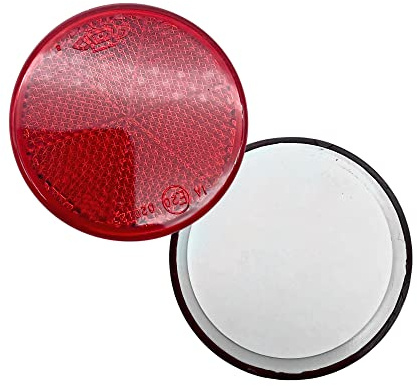 DOJA Barcelona | Reflectante para Remolques Redondo | Catadioptrico Adhesivo | Pack 10 Rojo | Reflectantes Remolque, Catadrioptico Caravana, Catadioptrico Tractor, Catadioptrico Moto, Coche