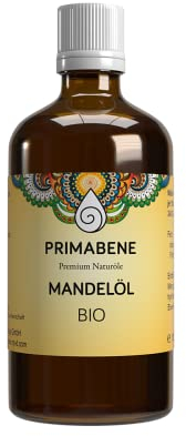 Primabene, Mandelöl Bio - ideal für Massage, Kosmetik und Babypflege - für jeden Hauttyp geeignet (1 x 100 ml)