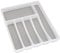 Addis Premium Soft touch 6 Compartment kitchen Cutlery Drawer Utensil Organiser Tray, White & Grey new 6 Sections