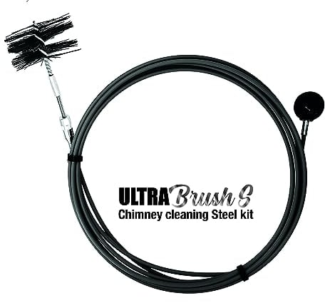 ULTRABrush S | Pulizia Canna Fumaria. Kit pulizia stufa a Pellet. Scovolo Spazzacamino compatibile con ogni tipo di canna fumaria. Filo d’acciaio rivestito in plastica. Ultra robusto e scorrevole. 6 m