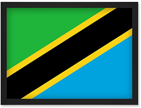 Artery8 Tanzania, United Republic of National Flag Patriotic Vexillology World Flags Country Region Poster Artwork Framed Wall Art Print A4