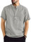 Niwicee Chemise Homme Chemis Eté à Manches Courtes,col V Henley Slim Fit Légères,Lin Texture Chemise Boutonnée avec Poches, Casual Regular Fit Printemps été Chemise de Affaires-Kaki-L