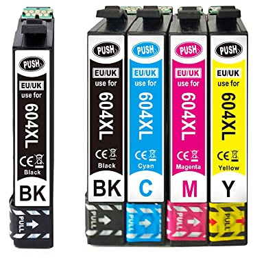 KATRIZ 604XL 604 XL Tintenpatronen Ersatz kompatibel für Epson Expression HomeE XP-2200 XP-2205 XP-3200 XP-3205 XP-4200 XP-4205 Workforce WF-2910D WF-2930DWW F WF-29 35DWF WF-2950DWF (2BK,1C,1M,1Y)