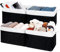 GRANNY SAYS Metal Frame Storage Baskets - Pack of 4 Extra Large Fabric Boxes, Folding Laundry Room & Wardrobe Baskets in White & Black
