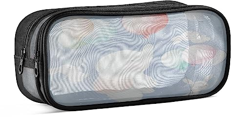 Elefant Kaninchen Fliegen Ballons Federmäppchen Federtaschen Netz durchsichtig Mäppchen Tasche für Jungen Mädchen Schüler