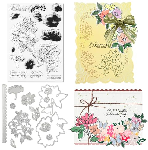 ZEFAN Stempel und Stanzen Set, Silikonstempel Weihnachten und Stanzschablonen, Stempel und Stanzen Set Neu für Scrapbooking, Grußkarten, Geschenkkarton-Dekoration (C)