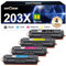 VIPGOOD 203X Tonerkartuschen, kompatibel mit HP 203X CF540X 203A Toner für Laserjet Pro MFP M281fdw M281fdn M280nw M254dw M254nw CF540X CF541X CF542X CF543X (Schwarz, Cyan, Gelb, Magenta, 4 Stück)