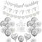 Perlen Hochzeit deko, 30 Hochzeitstag Dekorationen, 30 Perlen Hochzeitsbanner, Happy 30th Anniversary Luftballons silberweiße Luftballons Herzballons 30 Pearl Wedding tortenaufsatz