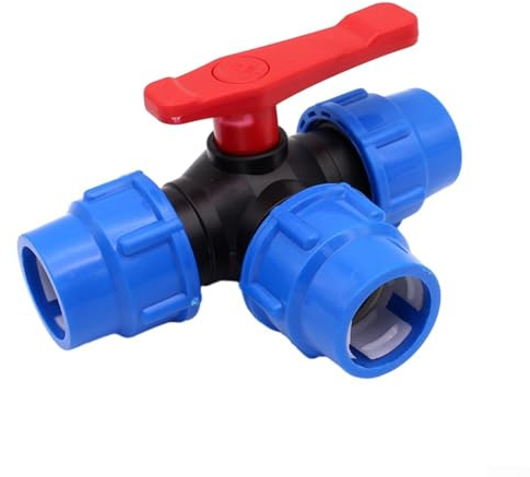 Vanne d'interrupteur d'irrigation goutte à goutte à 3 voies, tuyau en polyéthylène, robinet d'arrêt rapide en plastique, installation facile, alimentation en eau domestique (25 mm)