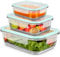 LXUDN 3er Meal Prep Boxen Glas, BPA-Frei Glasdosen mit Deckel, Vorratsdosen Frischhaltedosen Glas mit Deckel, Glasschüssel mit Deckel (1040ml, 680ml, 410ml), DD-320