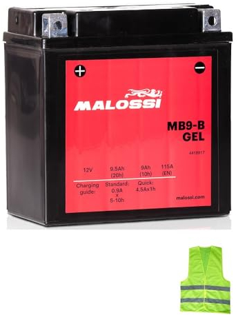 COMPATIBILE CON PIAGGIO Ape MIX/TOP/VPC/VPL/VF 50 per anno 2014 al 2017 BATTERIA YB9-B MALOSSI MB9-B IN GEL FORNITA CARICA E PRONTA ALL’USO BATTERIE ATTIVATA 9 AH AMPERE 12VOLT 135X75X139MM
