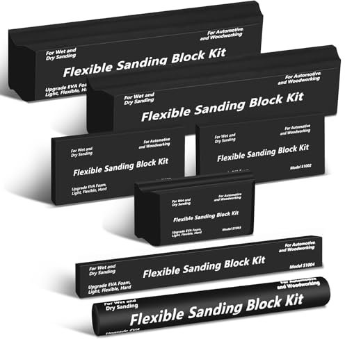 Sanding Block Kit 7 Piece - Flexible EVA Foam Wet or Dry Autobody Hand Sanding Blocks Kit for Automotive Car Wood Bodywork