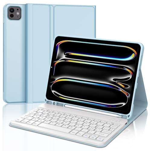 JADEMALL Bluetooth Tastiera per iPad, Tablet Samsung, Lenovo, Xiaomi, Honor, Tastiera Ricaricabile Ultra Sottile Bluetooth Compatibile IOS/Windows/Android, Layout Italiano QWERTY, Bianca