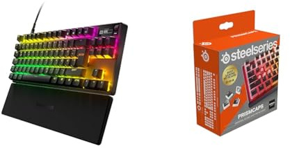 SteelSeries Apex Pro TKL HyperMagnetic Gaming-Tastatur & PrismCaps – Double-Shot-Tastenset mit „Pudding“-Optik