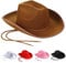 BABYVIVA Cowboyhut, leicht, einfarbig, Fedora-Hüte für Damen und Herren, dicker Stoff, Cowboy mit Krempe, Western-Filz, lässige Hüte, 1, Cap circumference 58