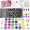 WECUTE Kit de Tatouage, Kit Tatouage Paillettes Enfant-30 Couleurs, 189 Pochoir, 5 Pinceaux, Non-toxique Kit Maquillage de Tatouage Paillette, Pour Carnaval,Cadeau Fille
