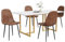 Essgruppe, 5-teilig, Tisch 119 x 70 cm, 4 Stühle aus Kunstleder, Eisenbeine, Rot