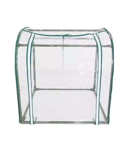 Invernadero Exterior Pequeño Vertical Marco de Tubo de Acero Lámina Aislante de PVC Muy Translúcida Invernadero Exterior con Puerta Enrollable con Cremallera(70x70x70cm)
