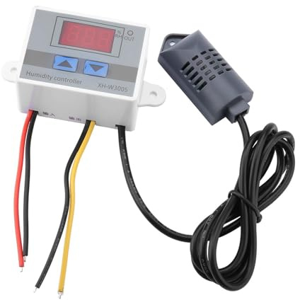 Digital Humidity Controller, Switch, Sensor, Hygrometer Controller, 0~99% RH, 12V/24V/, High Measurement Accuracy, Wide Range, Easy Setup and (#3)