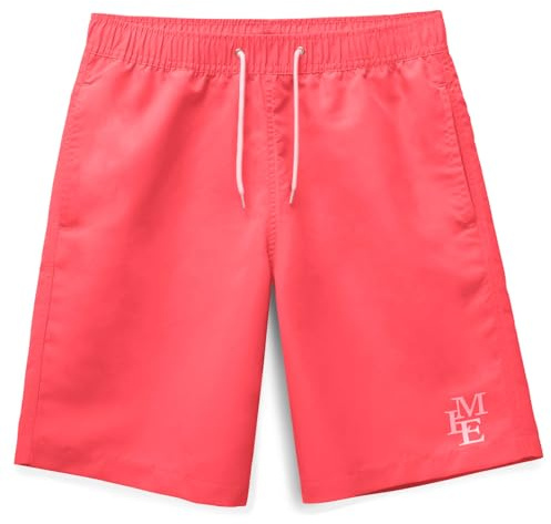 MEILONGER Boys Swimming Shorts Quick Dry Beach Board Trunks Swimwear Bathing Suits Size 6-7,8,10-12,14-16(Dark Red,10-12)