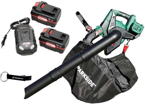 HEADNMORE® Bundle - Parkside® 40V Akku Laubsauger Laubbläser PLSA 40-Li D2 (inkl. 2x4Ah Akku) + Schlüsselanhänger