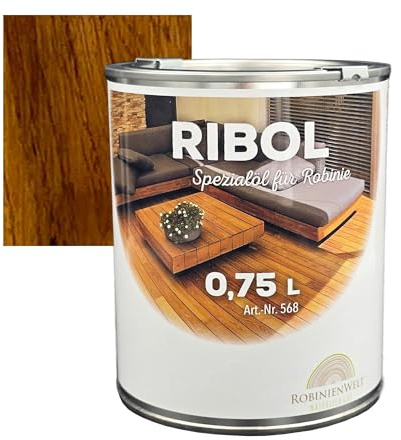RIBOL Holzschutz-Öl Farbe: WALNUSS für Harthölzer (z.B. Robinie, Eiche, Teak u.v.m.), Nr. 569-064-075, 0,75 Liter (für max. 17qm)
