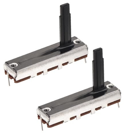 QUARKZMAN 2 Stück Schiebepotentiometer 10K Ohm Slide Potentiometer Einzel Linear 20mm 3 Pins Elektronisches Potentiometer mit Kunststoffgriff