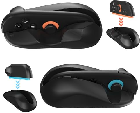 Tyasoleil Souris de Jeu Compatible avec Manette Nintendo Switch 2 - Kit Poignées Ergonomiques Antidérapantes Confortables Compatible avec Switch 2 2025 (Noir)