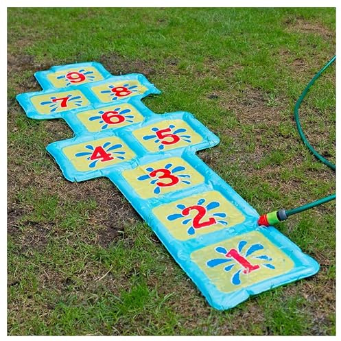 Kids Splash & Spray Hopscotch Water Sprinkler Mat, Inflatable Garden Play Toy, Summer Outdoor Fun